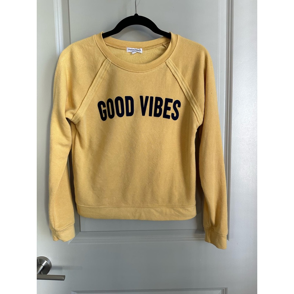 Grayson Threads Good Vibes Soft Cozy Yellow Sweatshirt Sz. XS